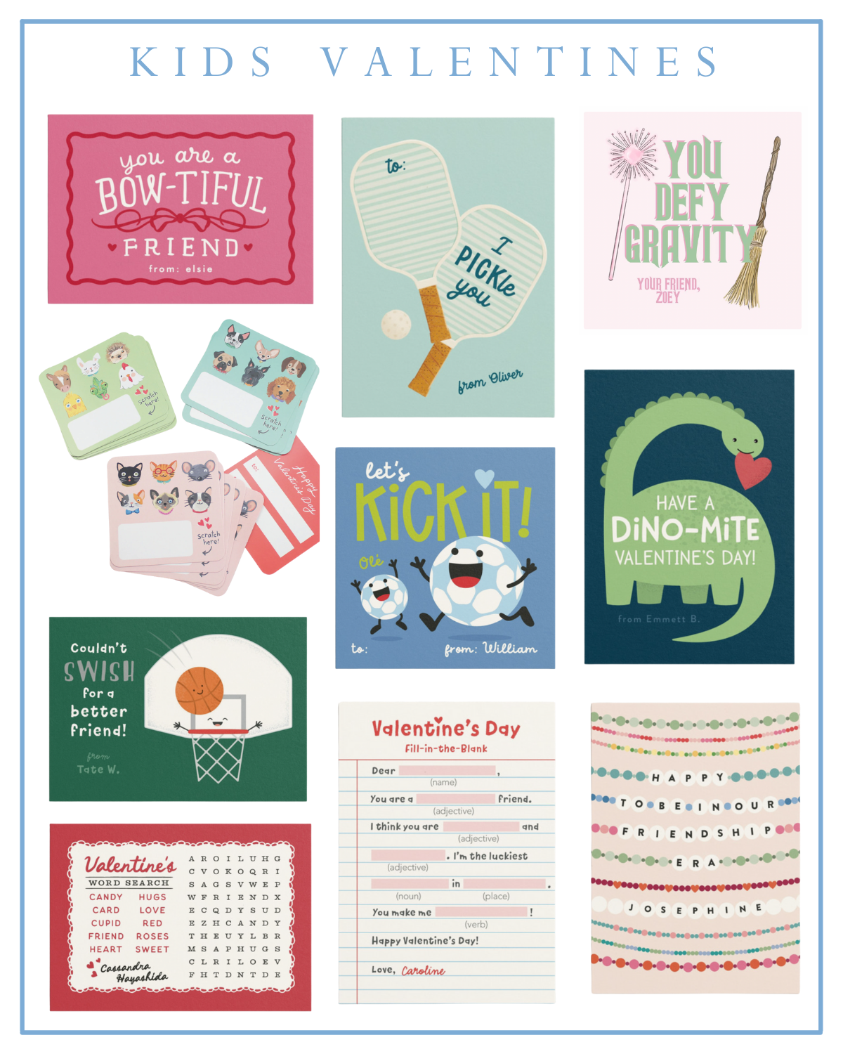 fun valentine's day cards for kids from minted and etsy
